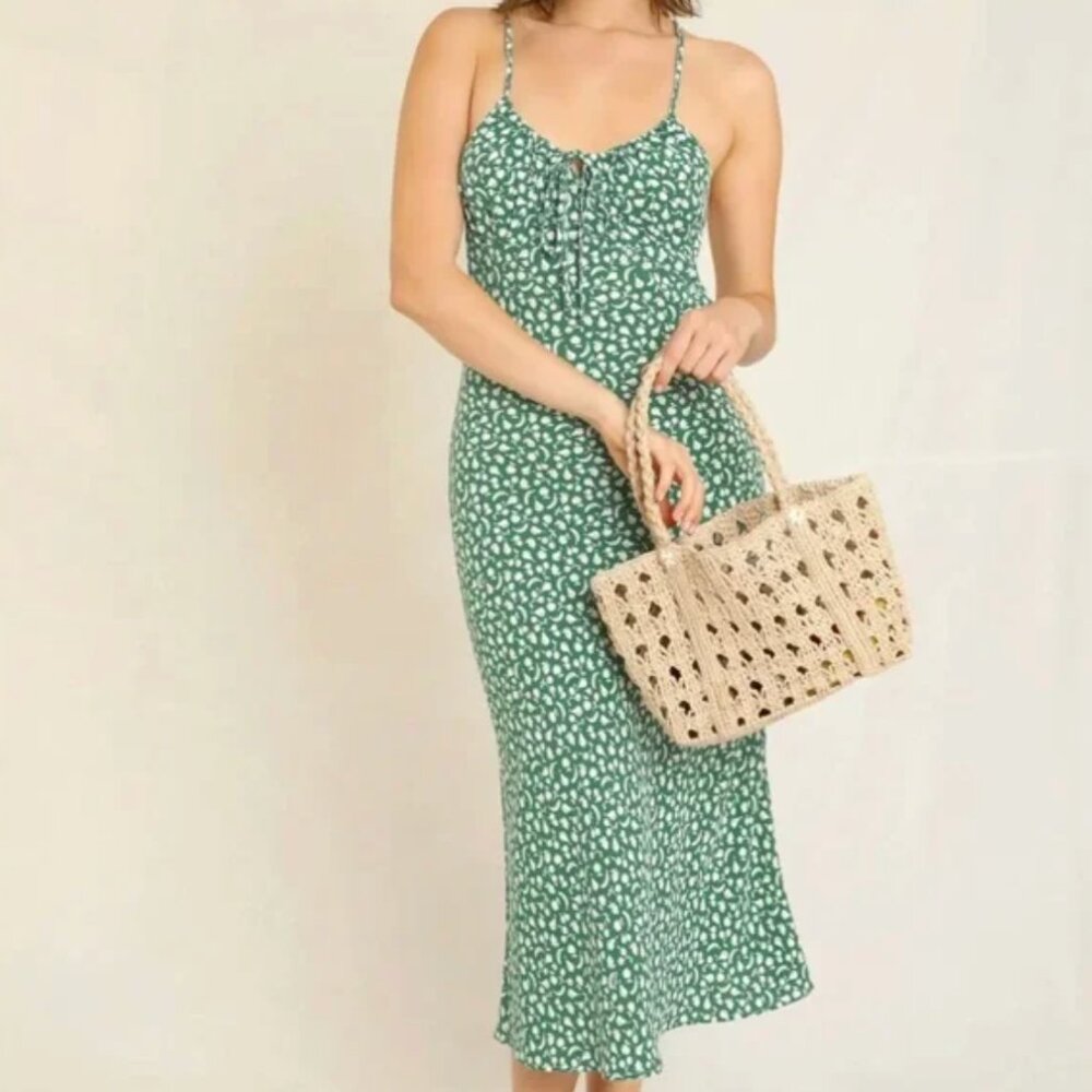 Rouje Daria Dress - Mini Fruit Vert - TAILORED SHORTER LENGTH